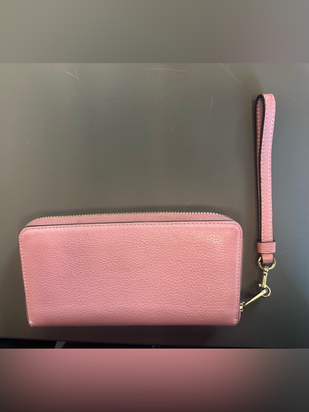 Coach Pink Pebble Leather Zip Wallet Wristlet - Picture 4 of 4